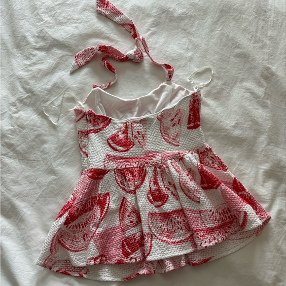 Eva Franco Anthropologie watermelon peplum halter top - Picture 7 of 8